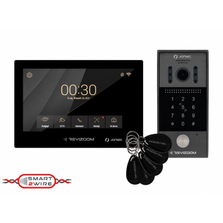 Wideodomofon  głośnomówiący JONIEC 7" monitor czarny